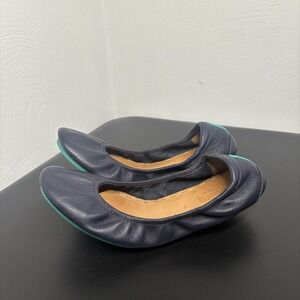 TIEKS BY GAVRIELI LEATHER BALLET FLATS CALIFORNIA NAVY BLUE SHOES WOMEN'S SIZE 7